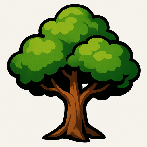 Tree.
In-Game asset.  2d.  High contrast.  No shadows