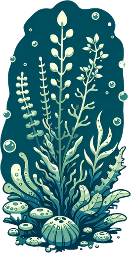 Водоросли

Анимация.
Single Game Texture. In-Game asset. 2d. Blank background. High contrast. No shadows.