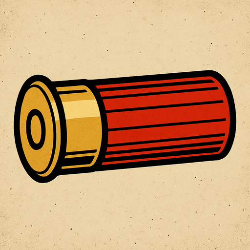 pompalı tüfek mermisi.
In-Game asset.  2d.  High contrast.  No shadows