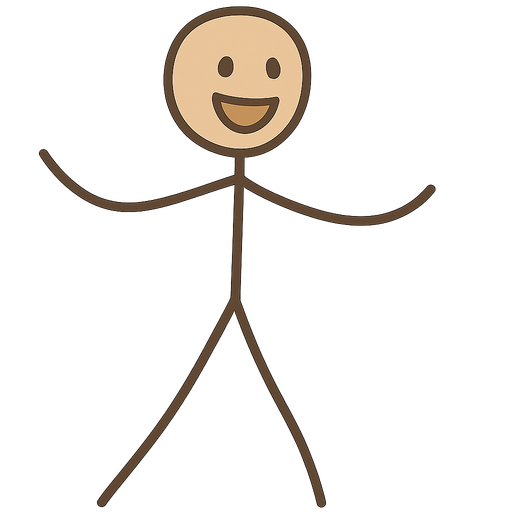 Good Stickman. No background. Transparent background. Blank background. No shadows. 2d. In-Game asset. flat
