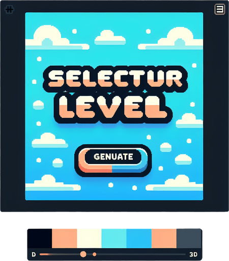 сделай надпись "выберите уровень", цвет должен быть нежный, небесный.
Single Game Texture. In-Game asset. 2d. Blank background. High contrast. No shadows.