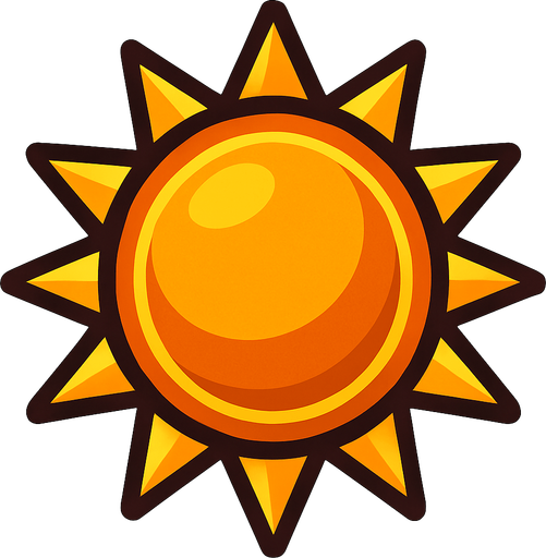 sun.
In-Game asset.  2d.  High contrast.  No shadows
