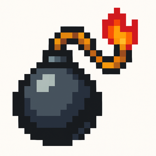 Bomba pixel.
In-Game asset.  2d.  High contrast.  No shadows