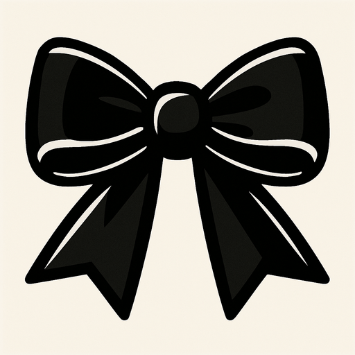 moño negro elegante 2d.
In-Game asset.  2d.  High contrast.  No shadows
