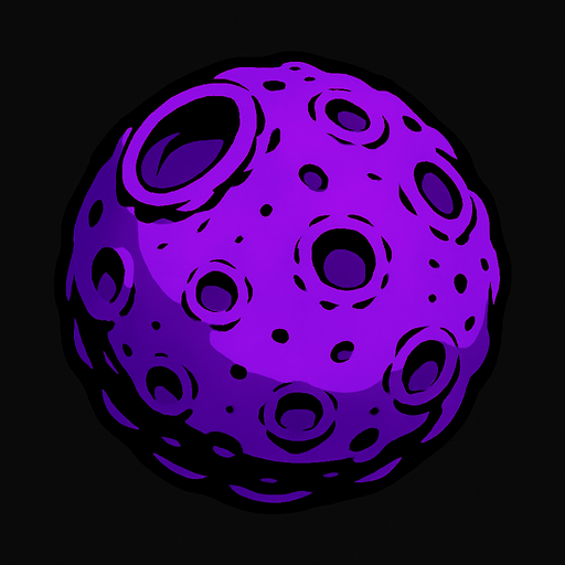 purple meteor ball no flame effect.
In-Game asset.  2d.  High contrast.  No shadows