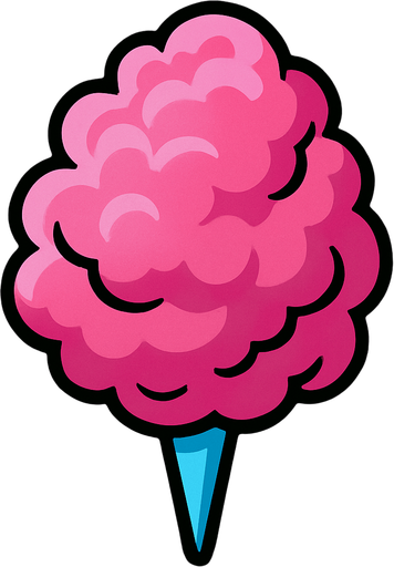 Algodón de azúcar.
In-Game asset.  2d.  High contrast.  No shadows