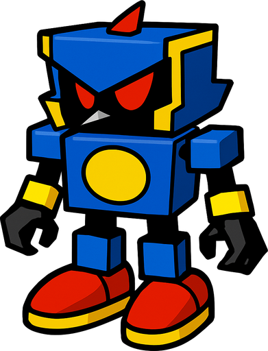 Make a Sonic enemy but in Roblox form.
In-Game asset.  High contrast.  No shadows. 2d