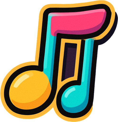 music note.
In-Game asset.  2d.  High contrast.  No shadows