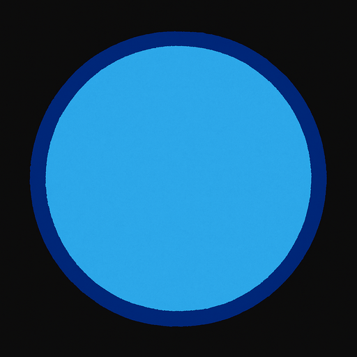 crea la imagen de un circulo azul simple y contorno azul fuerte.
In-Game asset.  2d.  High contrast.  No shadows