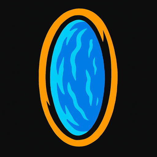 Video game 2D Portal image.
In-Game asset.  2d.  High contrast.  No shadows