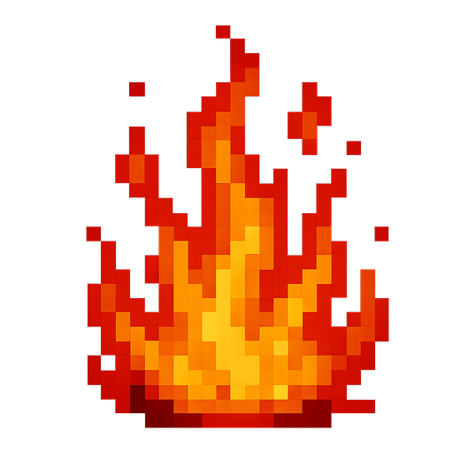 fire texture pixel style retro square.
In-Game asset.  2d.  High contrast.  No shadows