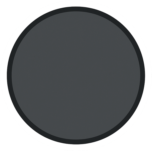 Gray circle with white outline.
In-Game asset.  2d.  High contrast.  No shadows