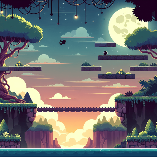 2d platform akşam gökyüzü