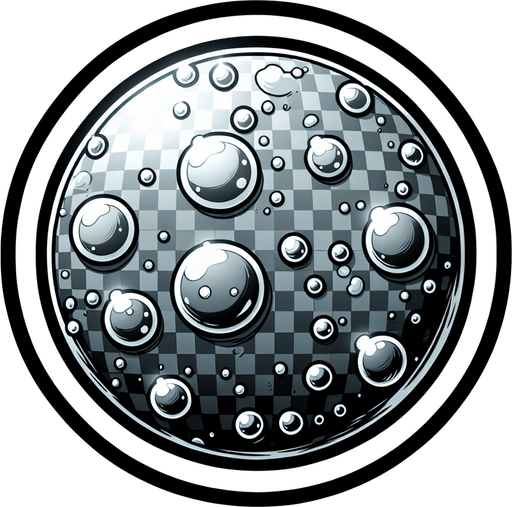 Imagine a bubble ball.
Single Game Texture. In-Game asset. 2d. Blank background. High contrast. No shadows.