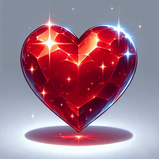 Heart illustration red shinny.
Single Game Texture.  2d.  Blank background.  High contrast.  No shadows