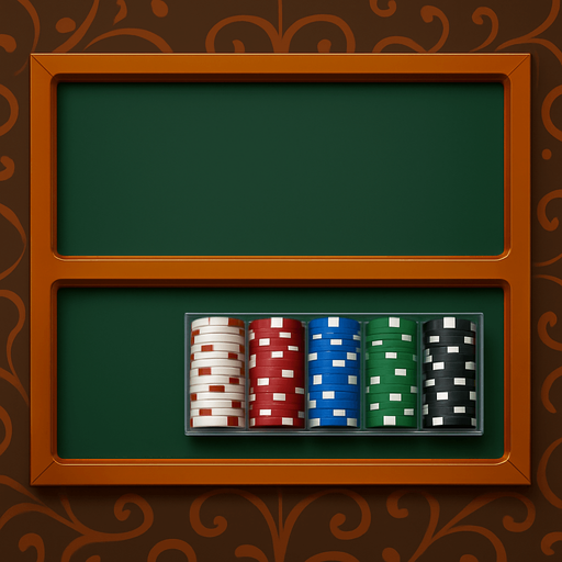 Replace the center of right side bumper for a span with a rack of poker chips seen from overhead.