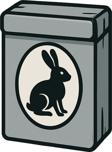 Light gray card packet with a hare in the center.
In-Game asset.  2d.  High contrast.  No shadows