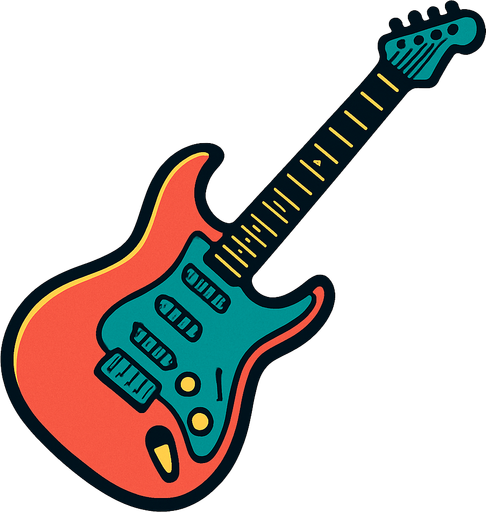 Guitarra electrica.
In-Game asset.  2d.  High contrast.  No shadows