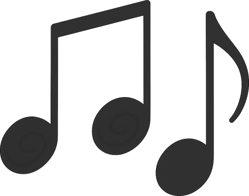 müzik notası. No background. Transparent background. Blank background. No shadows. 2d. In-Game asset. flat