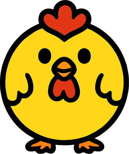 ball chicken and yellow.
In-Game asset.  2d.  High contrast.  No shadows