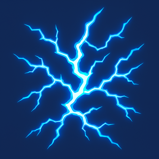 blue electricity.
In-Game asset.  2d.  High contrast.  No shadows