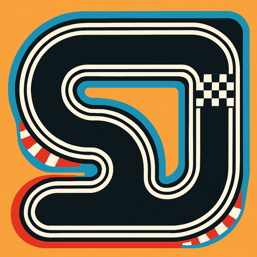 Pista de carreras desde arriba.
In-Game asset.  2d.  High contrast.  No shadows