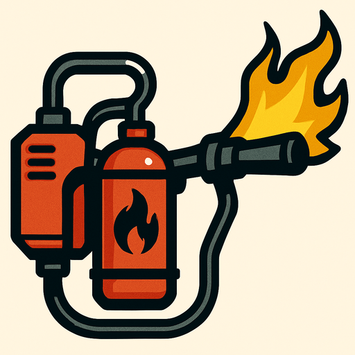 Alev makinesi.
In-Game asset.  2d.  High contrast.  No shadows