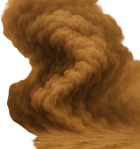 Tormenta de arena, algo realista.
In-Game asset.  2d.  High contrast.  No shadows