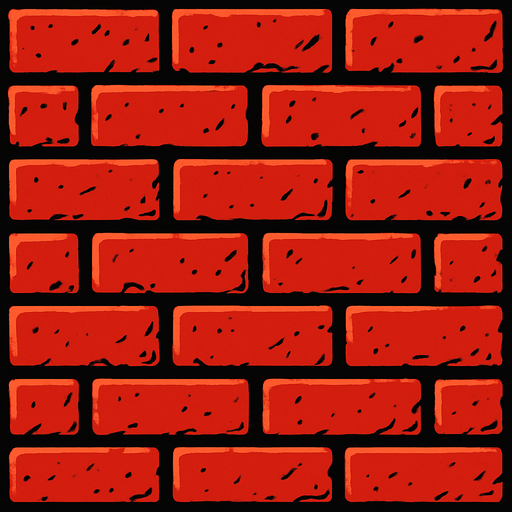 Make red brick walls.
In-Game asset.  2d.  High contrast.  No shadows