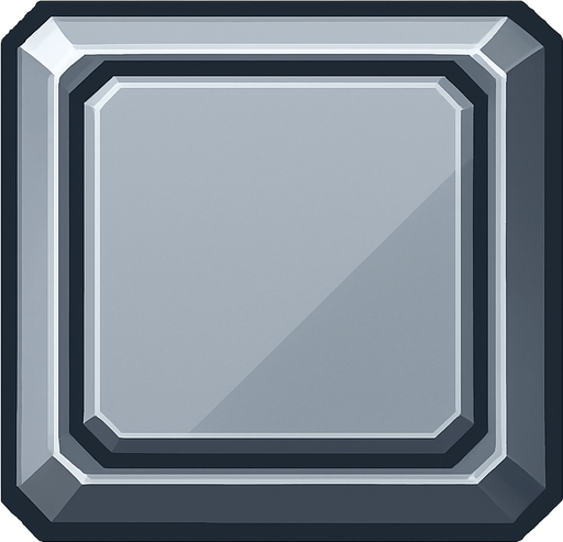 futuristic square tile, 3D look, topdown view, subtle shadowed edges, slightly beveled borders, solid clean style, metallic or sci-fi surface, not flat, looks like a cube seen from above, 76x76 pixel, on transparent background.
In-Game asset.  2d.  High contrast.  No shadows