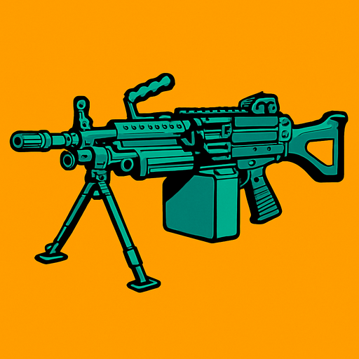 m249.
In-Game asset.  2d.  High contrast.  No shadows