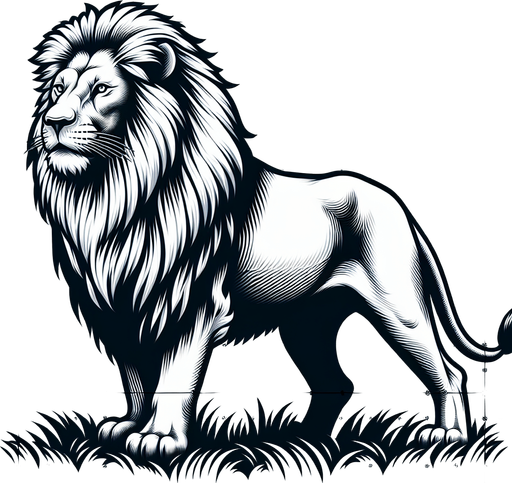 lion.
Single Game Texture.  In-Game asset.  2d.  Blank background.  High contrast.  No shadows