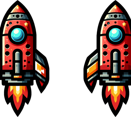 A Rocket image.
Single Game Texture. In-Game asset. 2d. Blank background. High contrast. No shadows.