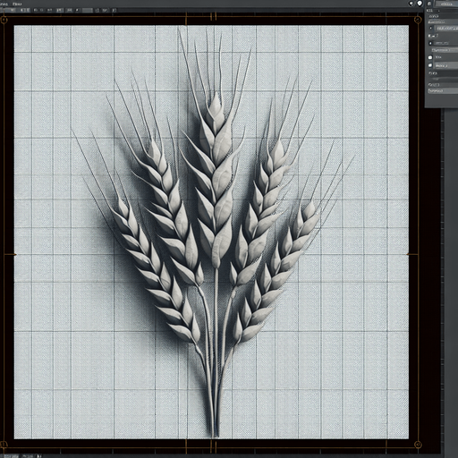 Wheat plant.
Single Game Texture.  In-Game asset.  2d.  Blank background.  High contrast.  No shadows