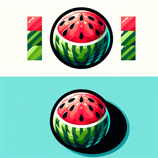 watermelon images.
Single Game Texture.  In-Game asset.  2d.  Blank background.  High contrast.  No shadows