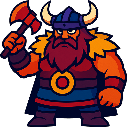 Wiking boss.
In-Game asset.  2d.  High contrast.  No shadows