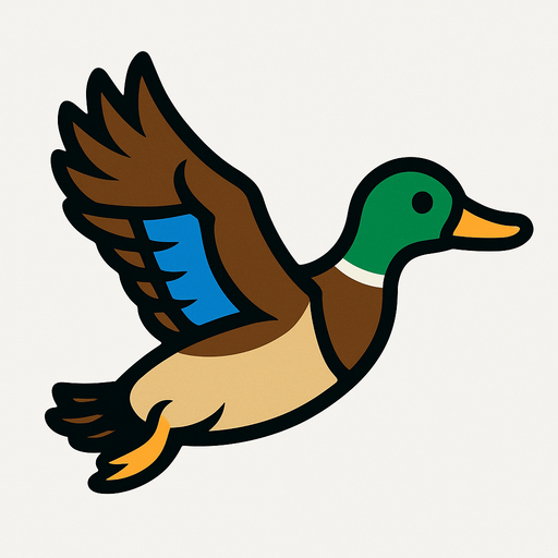 Flying Duck.
In-Game asset.  2d.  High contrast.  No shadows