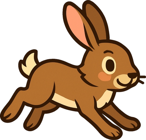 A cute hare running on 4 paws.
In-Game asset.  2d.  High contrast.  No shadows
