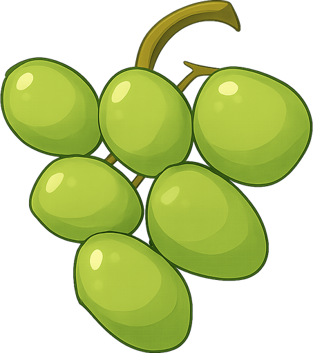 green grape. no background. not realistic.