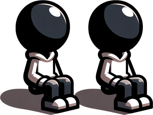 создать мультяшного сидячего персонажа.
Single Game Texture.  In-Game asset.  2d.  Blank background.  High contrast.  No shadows