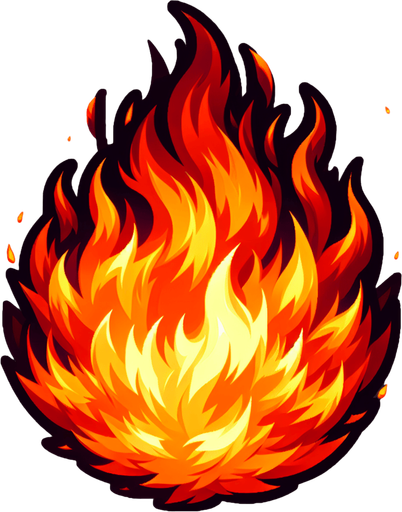 fire
Single Game Texture. In-Game asset. 2d. Blank background. High contrast. No shadows.