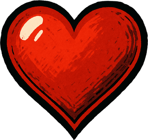 Un corazón rojo.
In-Game asset.  2d.  High contrast