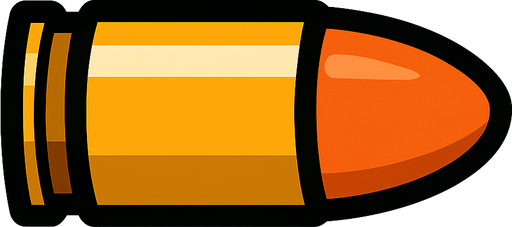 bullet.
In-Game asset.  2d.  High contrast.  No shadows