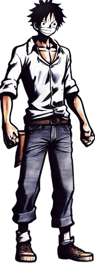 Replace the man with Monkey D. Luffy