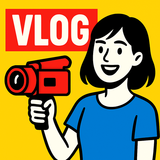 youtube thumbnail for vlog.
2d.  High contrast.  No shadows