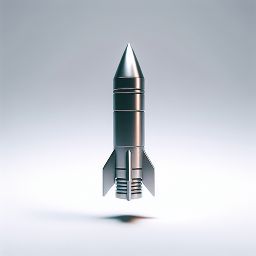Mini rocket projectile from a video game. No background.