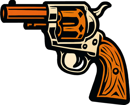 a western revolver.
In-Game asset.  High contrast.  No shadows