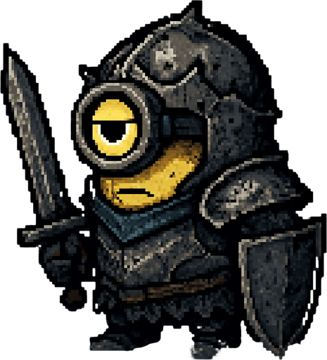 İnfinity Minion character dark souls style 2d pixel art.
In-Game asset.  2d.  High contrast.  No shadows