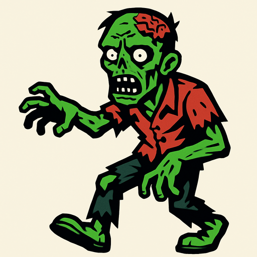 the zombie.
In-Game asset.  2d.  High contrast.  No shadows