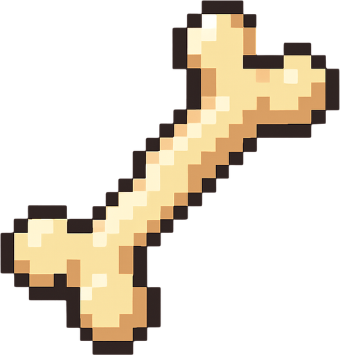 Piksel kemik.
In-Game asset.  2d.  High contrast.  No shadows